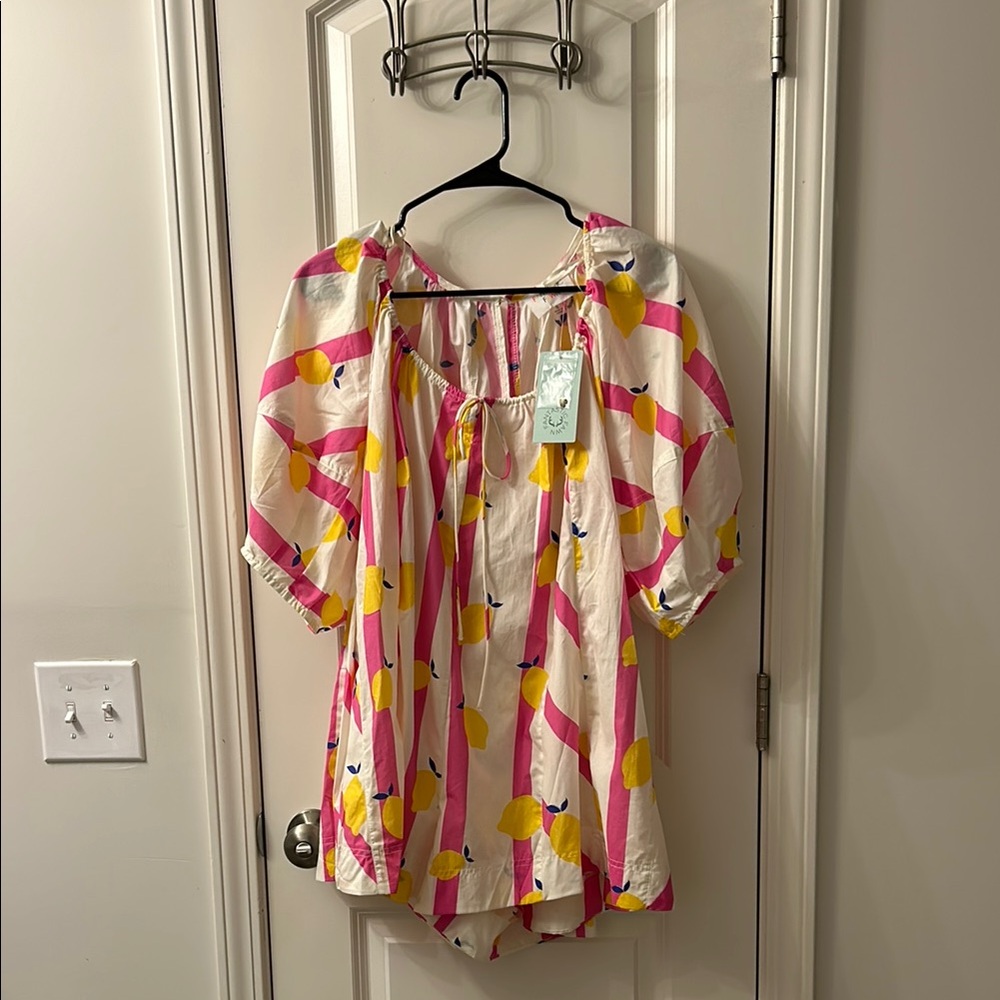 Palmetto Moon Lemon Striped Romper